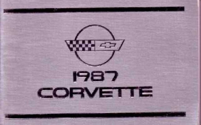 1987 Corvette Owners Manual