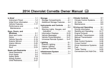2014 Corvette Owners Manual
