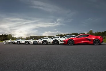 All eight-generations of the Chevy Corvette.