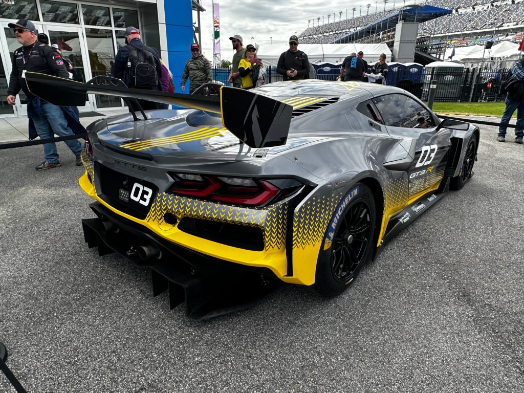 The 2024 Z06 GT3.R as seen at Daytona International Speedway in January 2023. (Image property of Kolecki Concepts LLC)