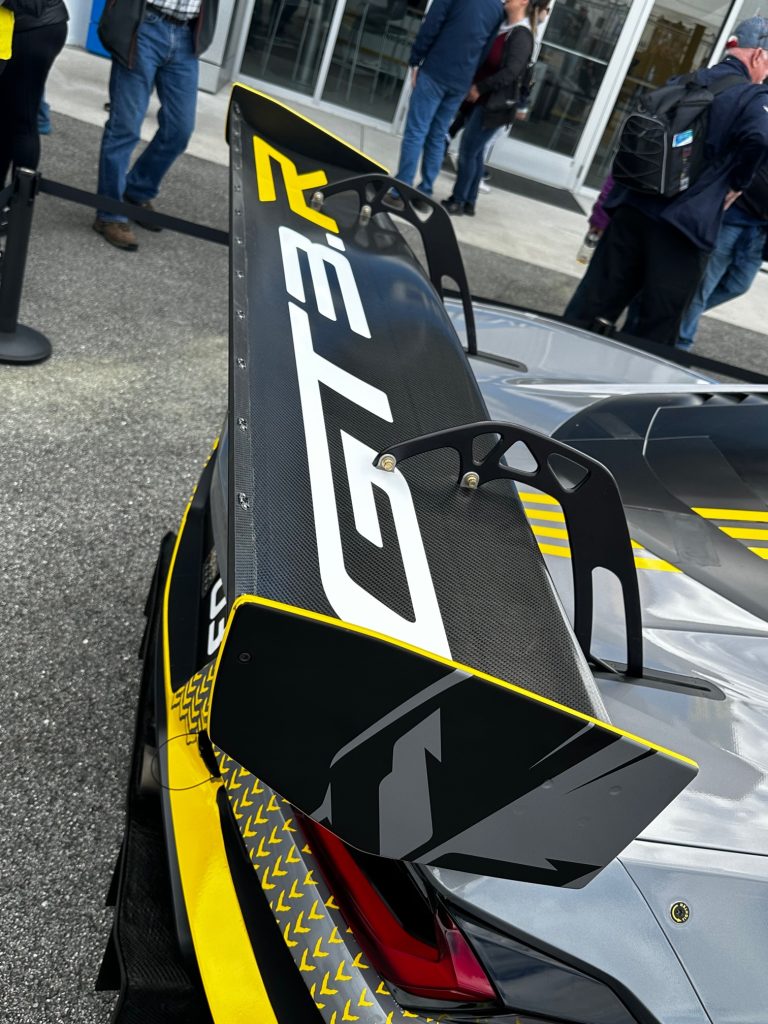 The rear spoiler for the 2024 Z06 GT3.R is an all-new design. (Image courtesy of Kolecki Concepts LLC.)