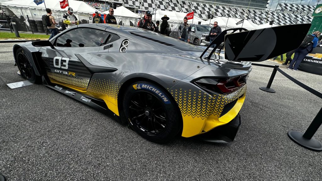 The 2024 Z06 GT3.R as seen at Daytona International Speedway in January 2023. (Image property of Kolecki Concepts LLC)