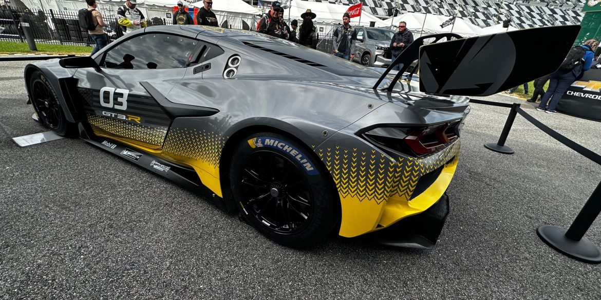 The 2024 Z06 GT3.R as seen at Daytona International Speedway in January 2023. (Image property of Kolecki Concepts LLC)