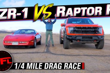 DRAG RACE: C4 Chevy Corvette ZR-1 vs 2023 Ford F-150 Raptor R