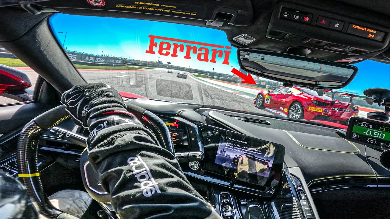 2023 C8 Corvette Z06 Challenges A Ferrari On A Racetrack