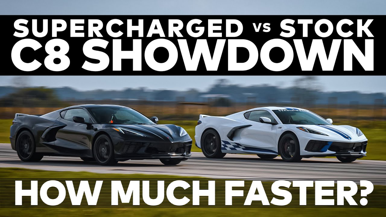 Stock C8 Corvette vs Hennessey's Supercharged H700 C8 Corvette