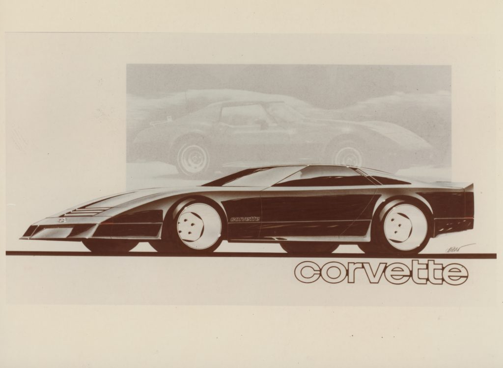 One of Jerry Palmer's early renderings of the fourth-generation Corvette. (Image courtesy of GM Media.)