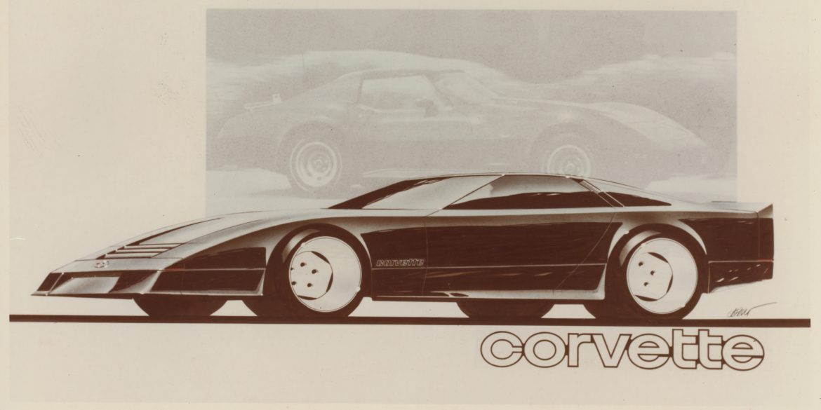 One of Jerry Palmer's early renderings of the fourth-generation Corvette. (Image courtesy of GM Media.)