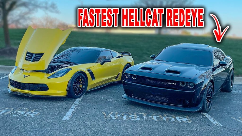 1000HP C7 Chevrolet Corvette Z06 Versus 1000HP Dodge Challenger Hellcat Redeye