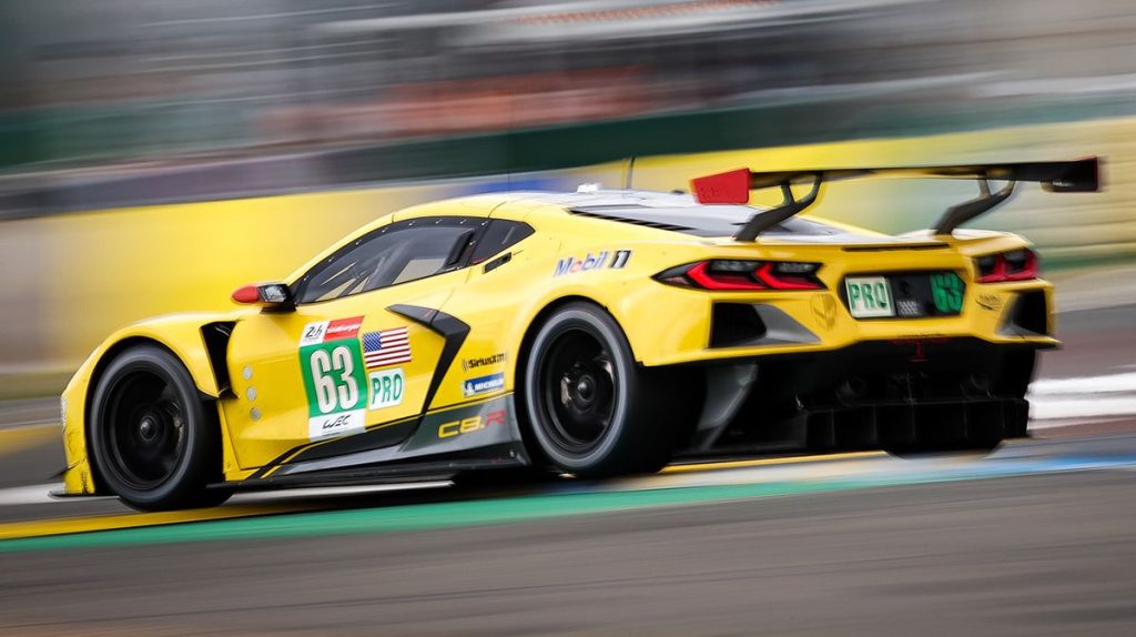 The 2023 Corvette C8.R competes at a WEC event.