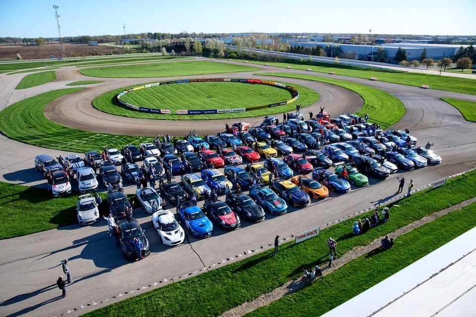 Kickoff of the "Tire Rack One Lap of America" event at Tire Rack's Corporate Headquarters located at 7101 Vorden Parkway, South Bend, Indiana on May 6, 2023.