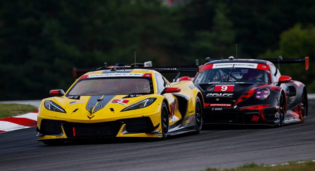 Drivers Jordan Taylor and Antonio Garcia secure their first win in the 2023 IMSA WeatherTech season as they take the top spot on the podium at Mosport Park in Canada!