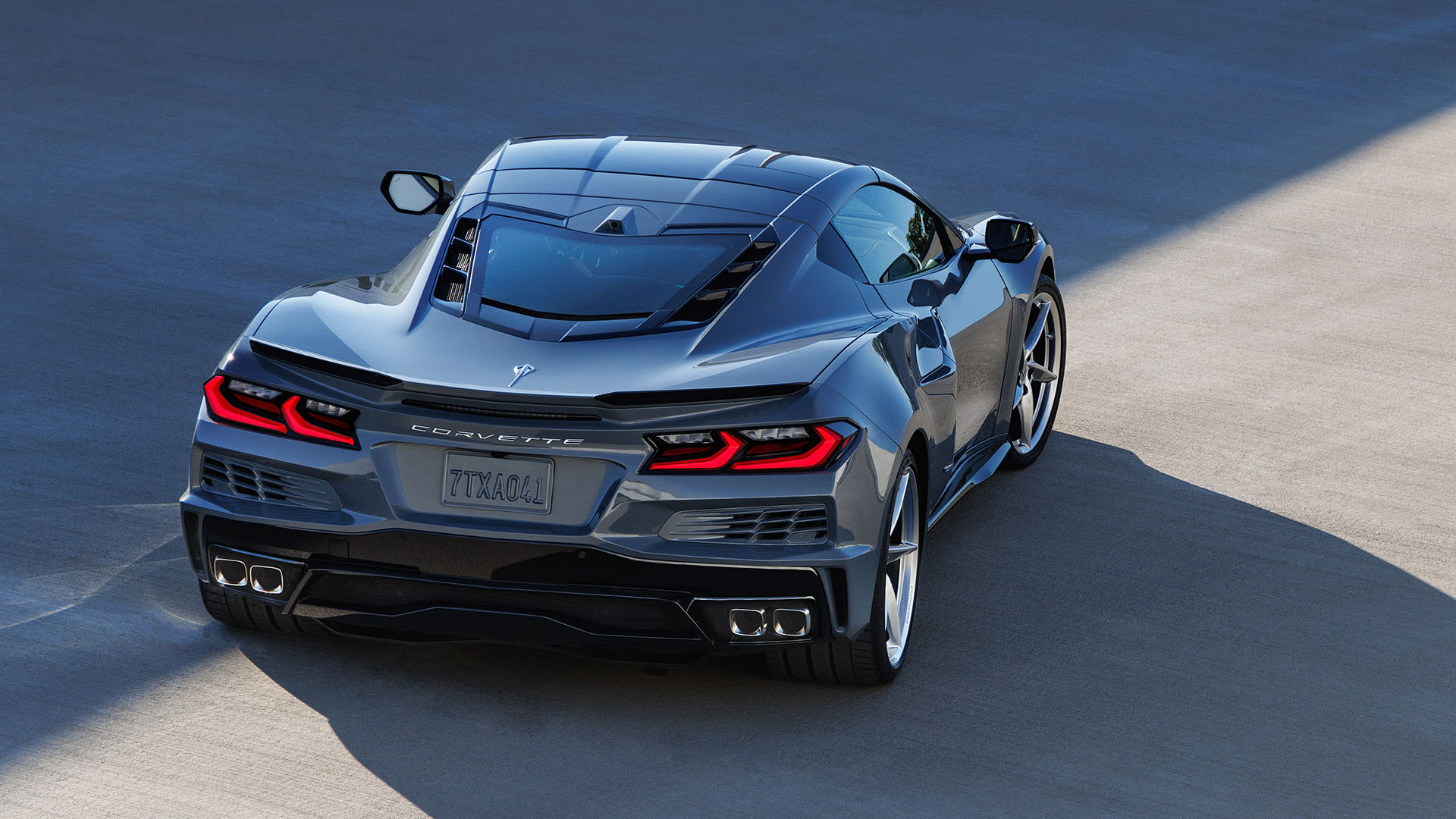 rear end of the C8 Corvette E-Ray