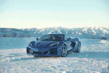 2024 Chevrolet Corvette E-Ray in the snow