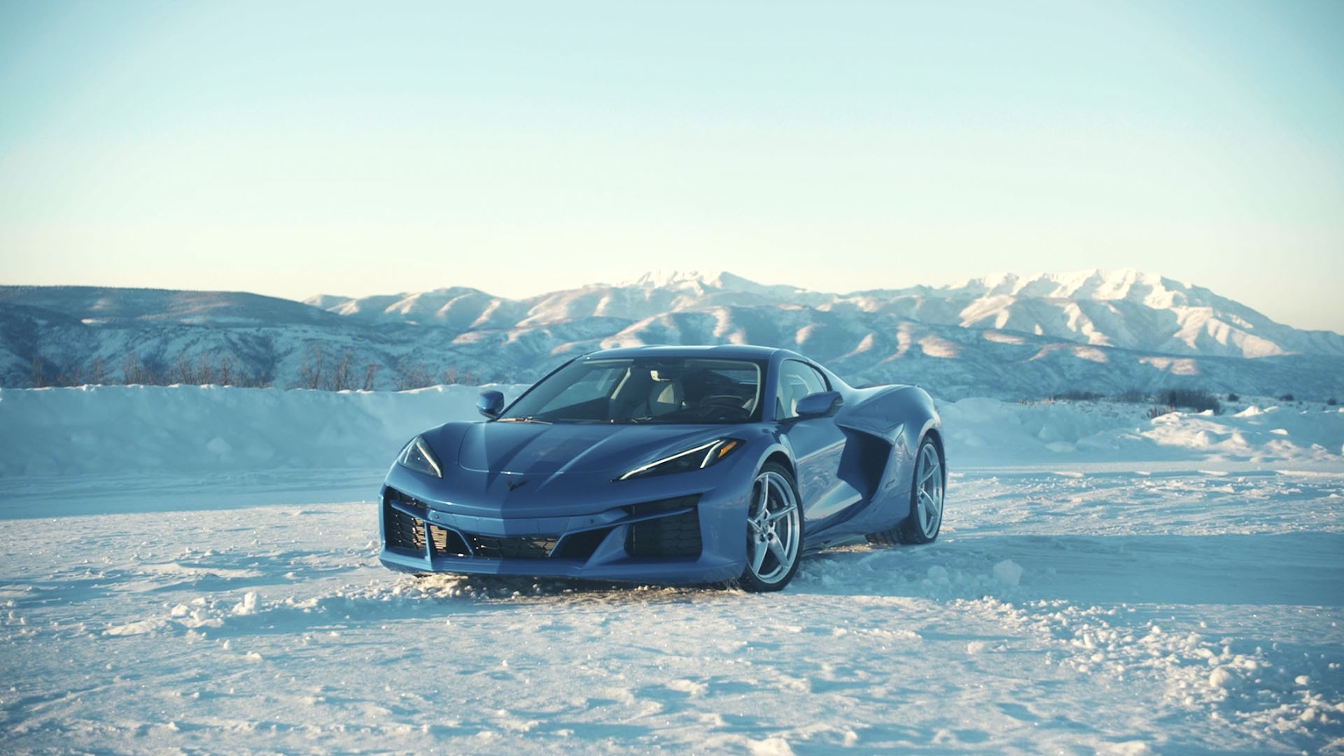 2024 Chevrolet Corvette E-Ray in the snow