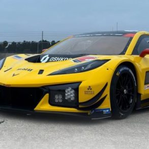 The 2024 Corvette Z06 GT3.R in Corvette Yellow looks stunning as Corvette Racing by Pratt Miller Motorsports prepares for its inaugural 2024 race season.