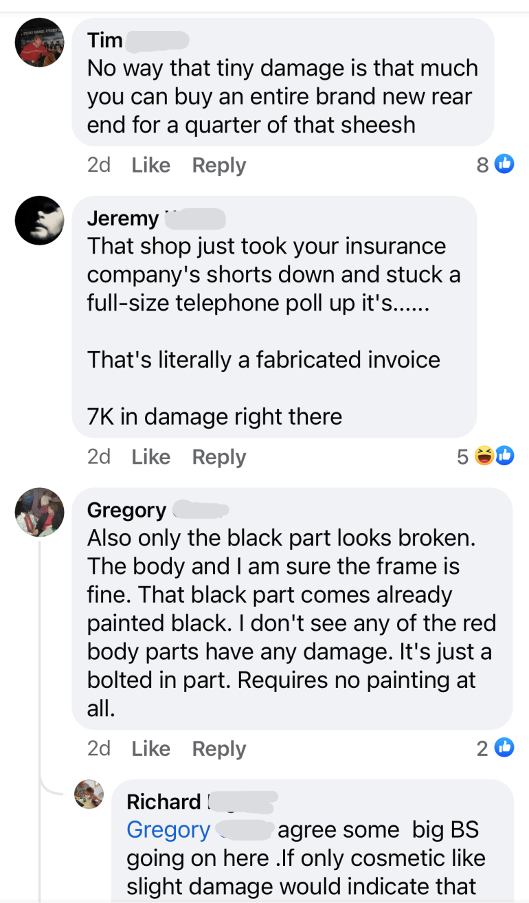 Body Shop Quote For Fender Bender Has Stirring With Disbelief