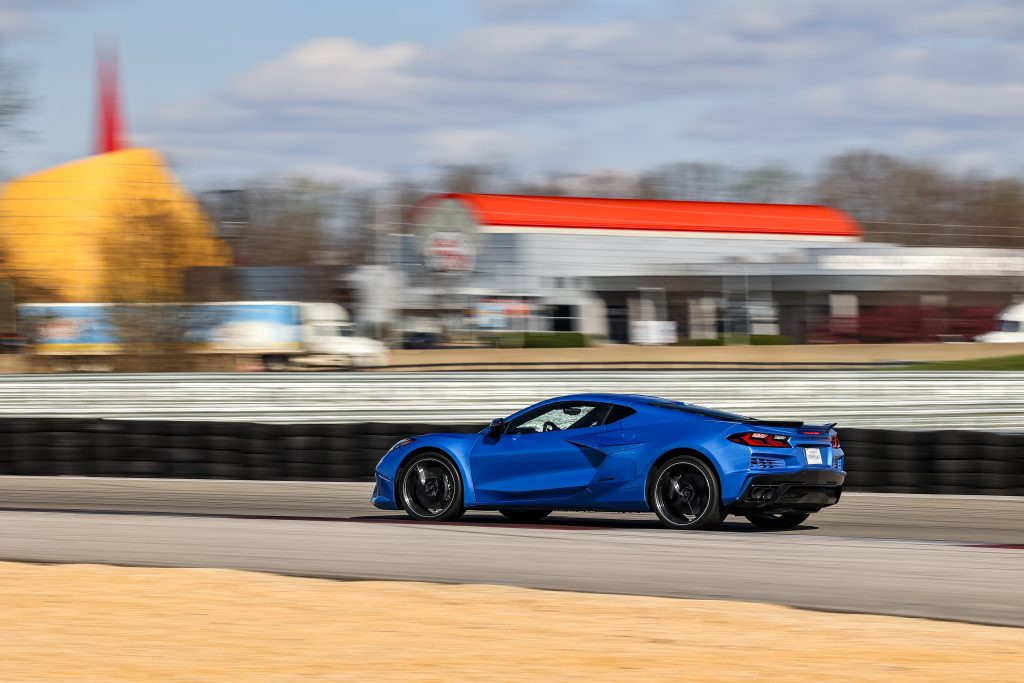 The Corvette E-Ray running a lap on the NCM Motorsports Park (Image courtesy of the NCM Motorsports Park)
