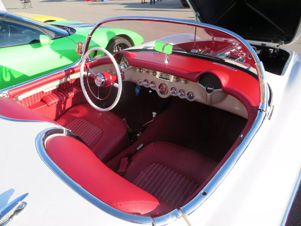 1953 Corvette C1 interior adrenaline red