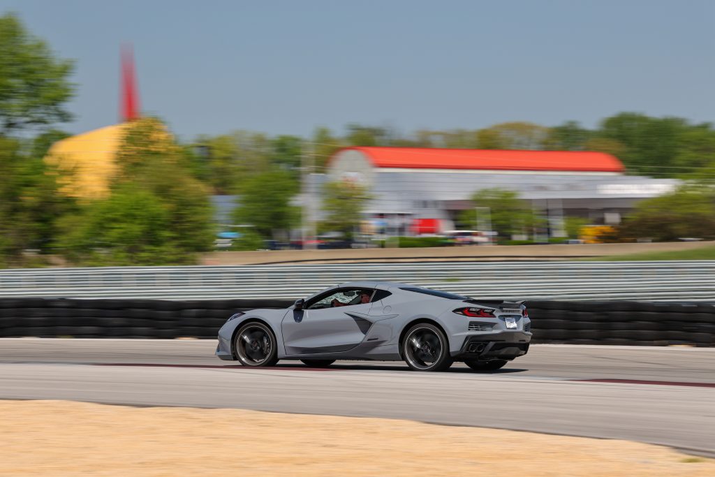 The "iconic" track shot with the National Corvette Museum in the background. This is a signature photo that is taken at every track session and makes a great wall hanging for your home office or garage (ask me how I know!) (Image courtesy of NCM Motorsports Park)