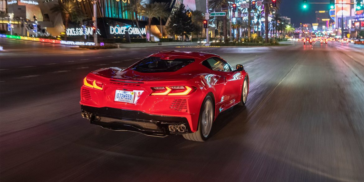 Corvette C8 on the Las Vegas strip
