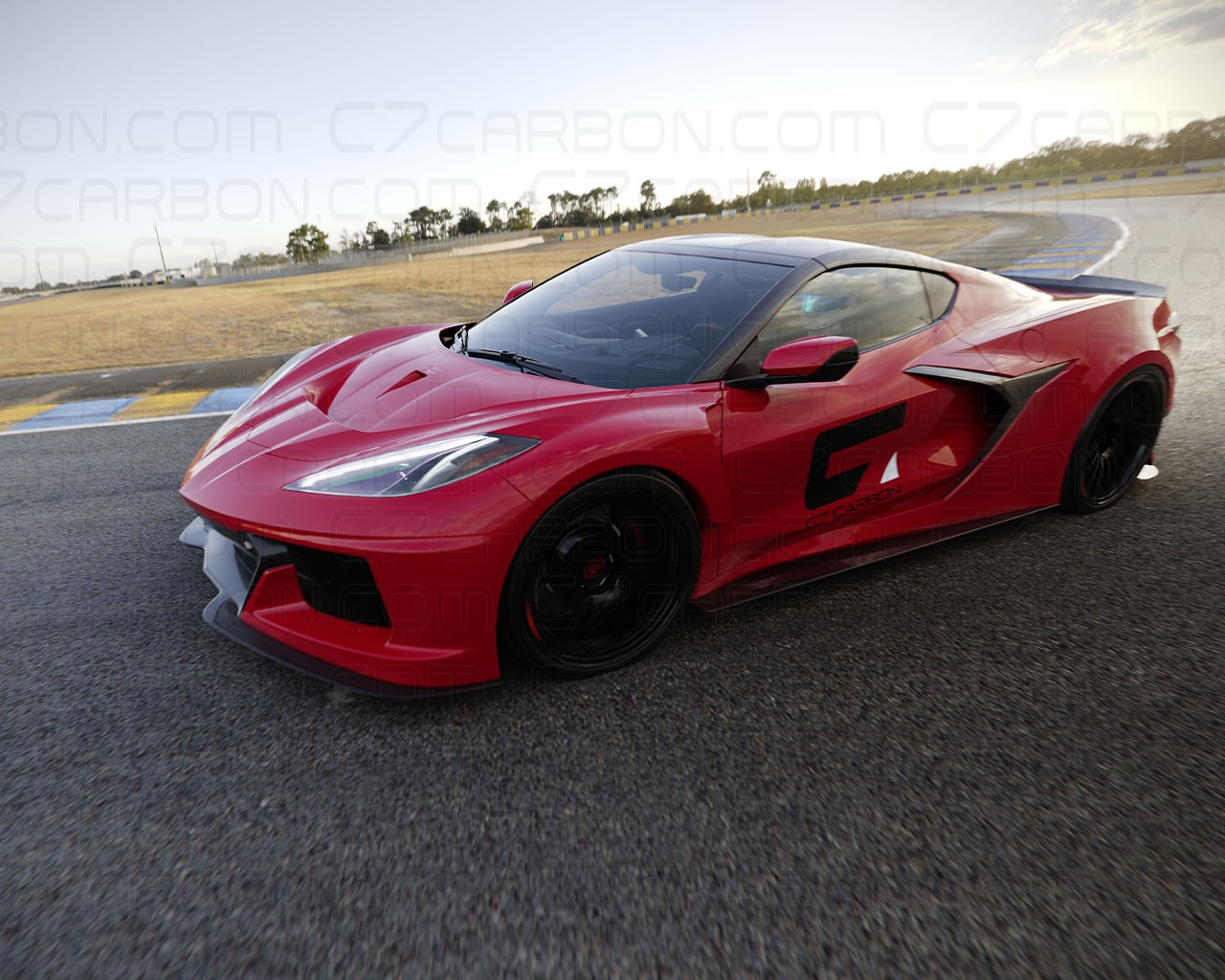 C8R Style Racing Wide Body Kit by C7 Carbon
