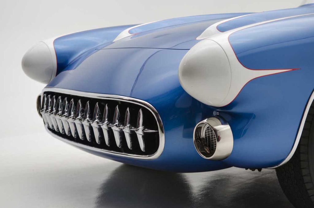 Note the unique headlamp nacelles which were developed to improve the aerodynamics of the car.