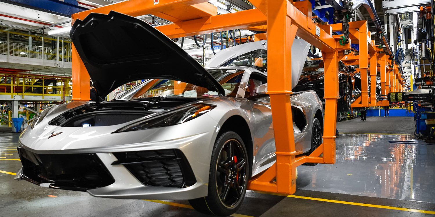 C8 Corvette assembly line in Bowling Green, Kentucky