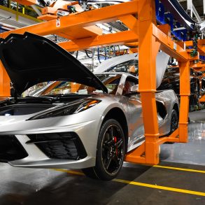 C8 Corvette assembly line in Bowling Green, Kentucky