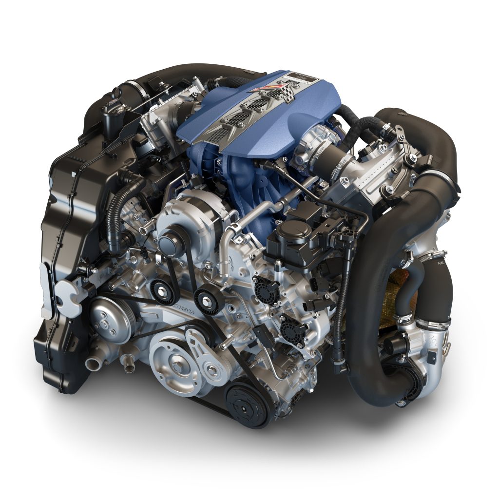 Chevrolet Corvette ZR1 5.5L LT7 twin-turbocharged DOHC V8. Preproduction model shown. (Image courtesy of GM Media.)