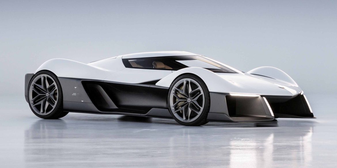 3/4 side of the Chevrolet Corvette EV concept