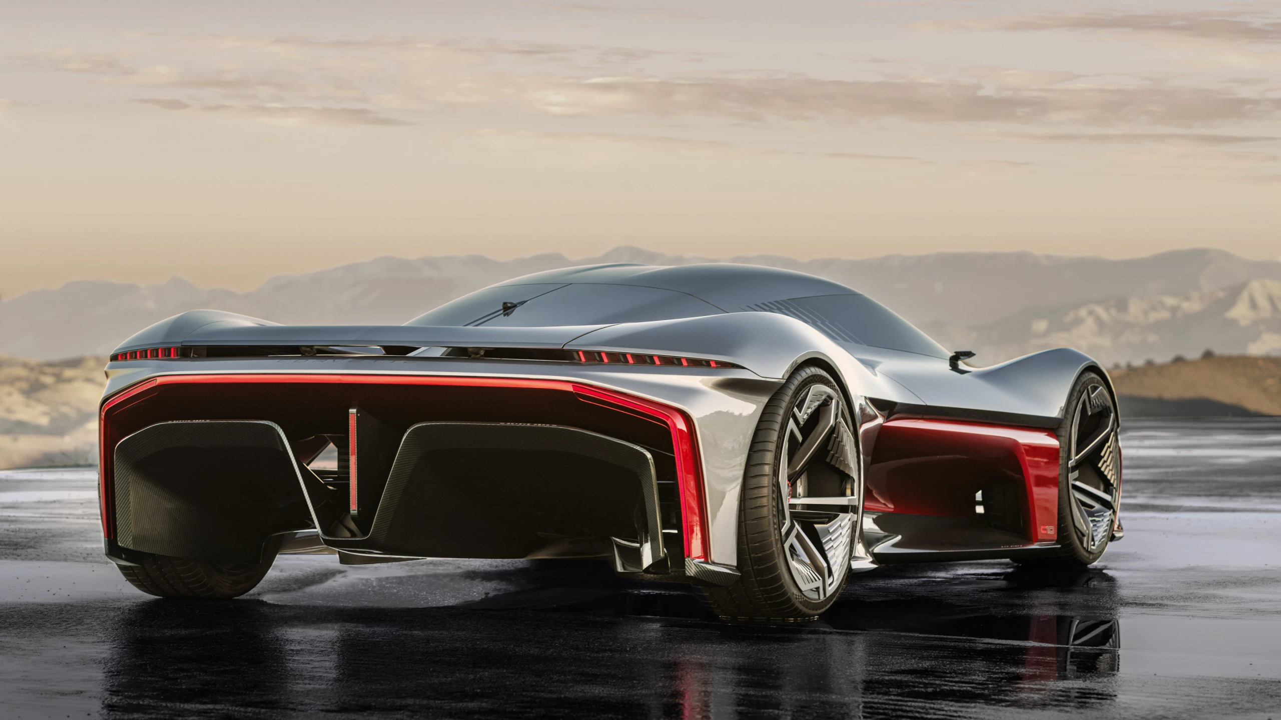 Rear view of the Chevrolet California Corvettte concept EV