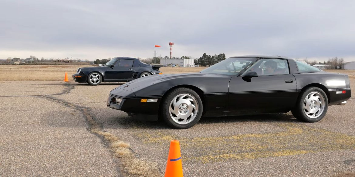 C4 Corvette drag race vs Porsche 911
