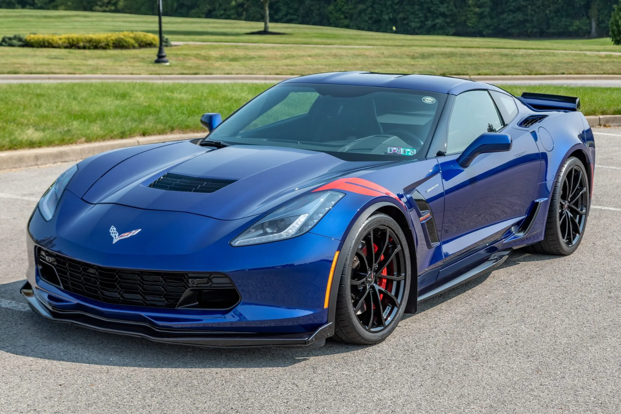 3/4 front view of a 2017 C7 Corvette Grand Sport