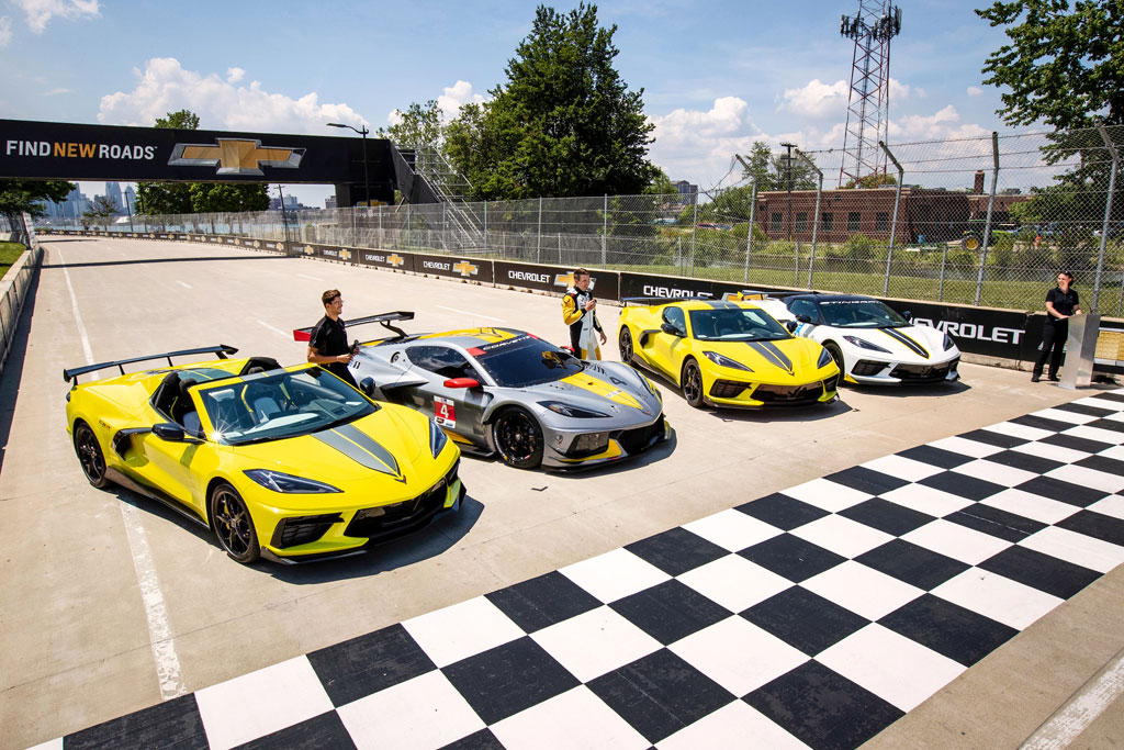 2022 Corvette C8R Edition with the Corvette C8.R. This special edition Corvette package provided consumers with a car that connects its owners with the race team, allowing them to experience the Corvette as more than just a sports car, but an homage to the racing heritage that led to its creation in the first place. (Image source: GM Media LLC.)