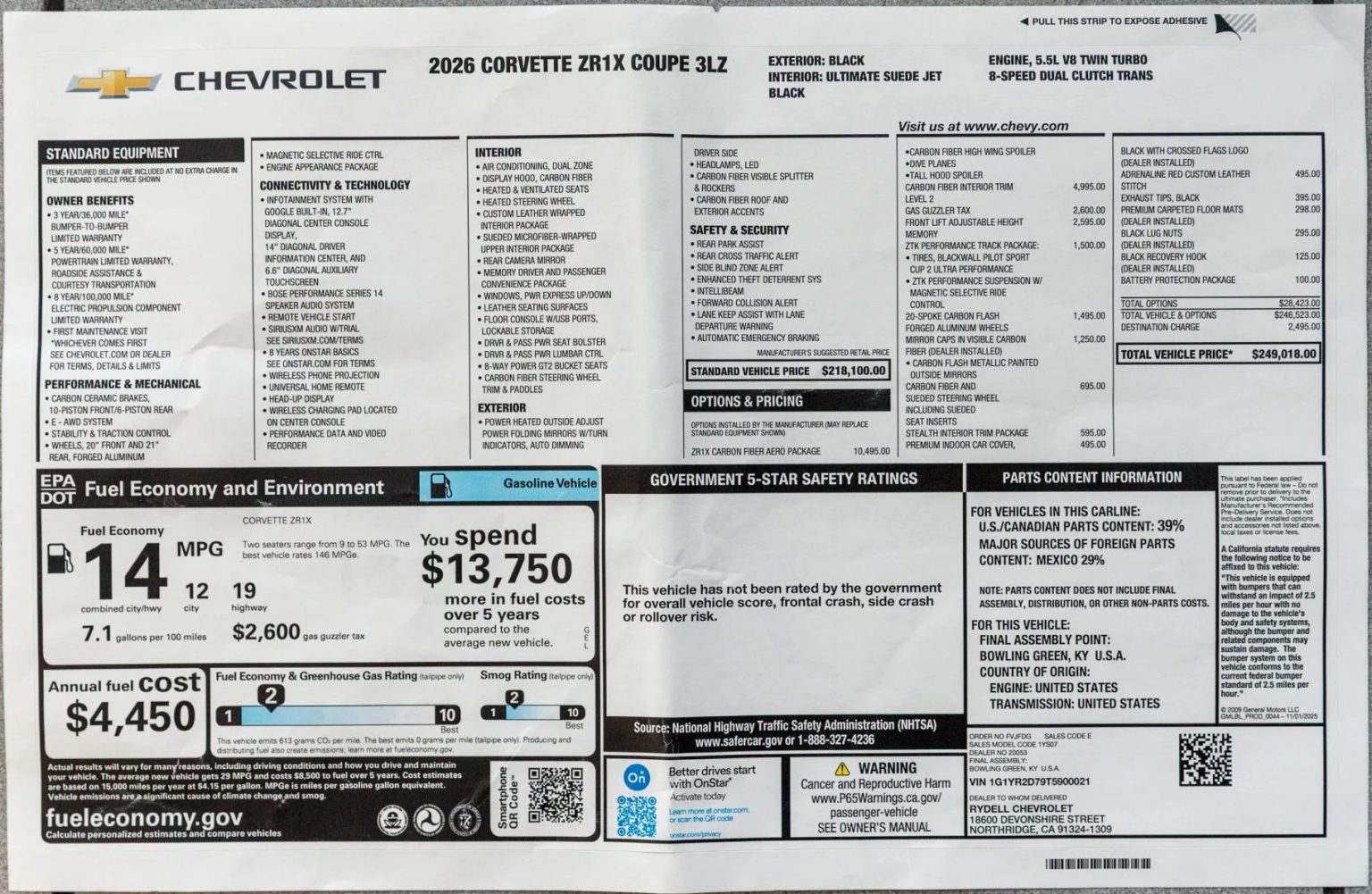 First BaT Corvette ZR1X Sale Brings $116,000 Over MSRP: CorvSport ...