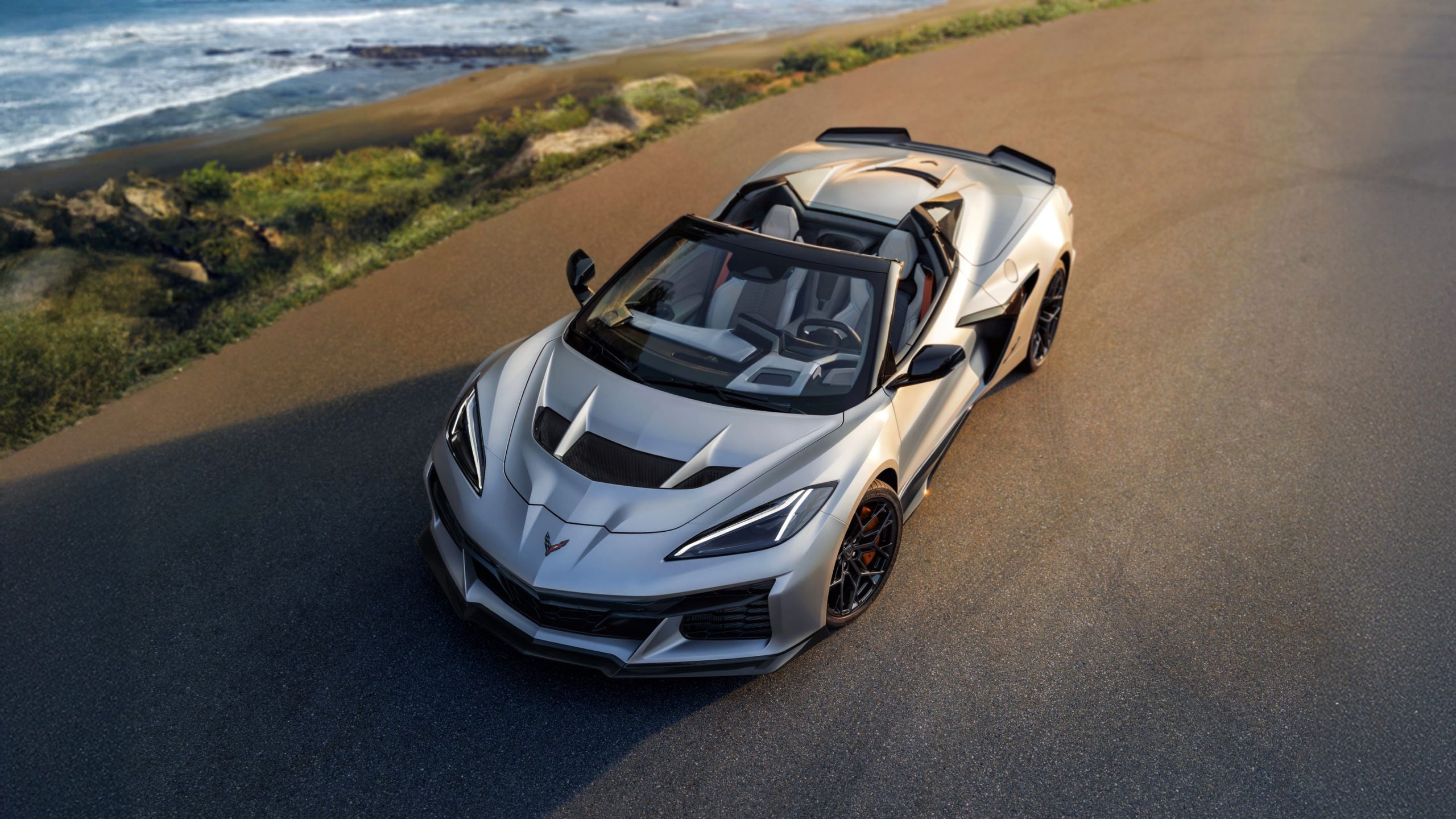 Front view of 2026 Chevrolet Corvette ZR1X Quail Silver Limited Edition.